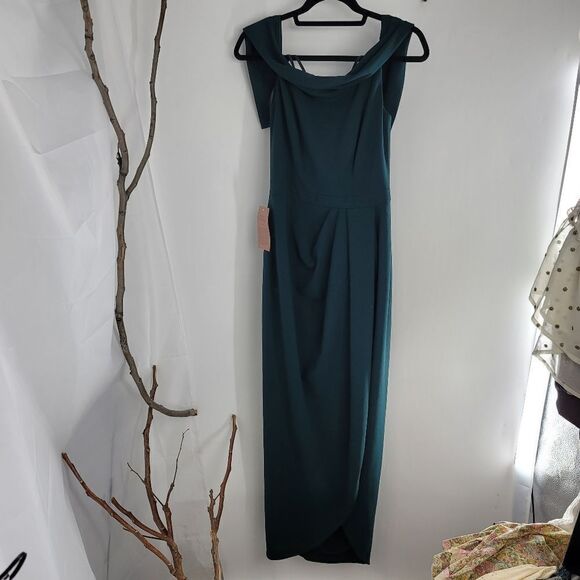 Bhldn crepe green Thompson dress - Picture 9 of 9
